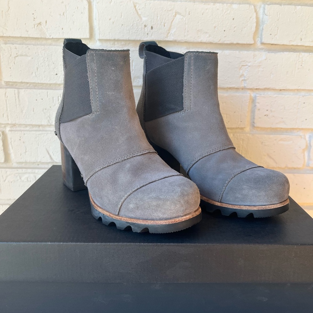 Sorel Charcoal Suede Ankle Booties